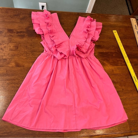 Gorgeous pink Entro pleated ruffle top dress size medium - Picture 6 of 9